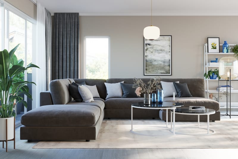 Arken 2-istuttava Keskimoduuli Sametilla 120 cm leveä - Tummanharmaa - Huonekalut - Sohva - Moduulisohva