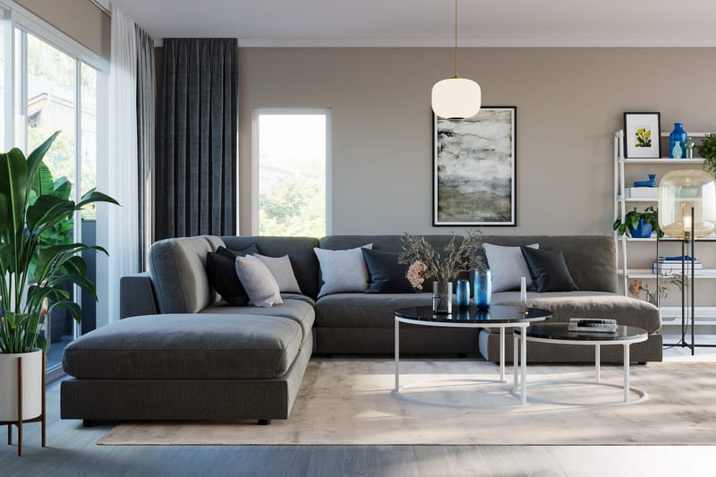 Arken 2-istuttava Keskimoduuli Sametilla 120 cm leveä - Tummanharmaa - Huonekalut - Sohva - Moduulisohva