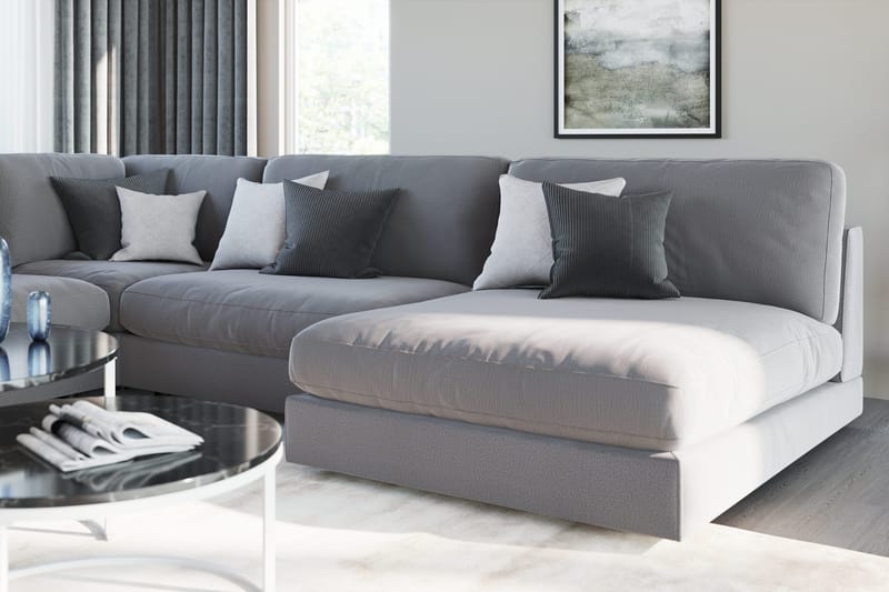 Arken 2-istuttava Keskimoduuli Sametilla 120 cm leveä - Vaaleanharmaa - Huonekalut - Sohva - Moduulisohva