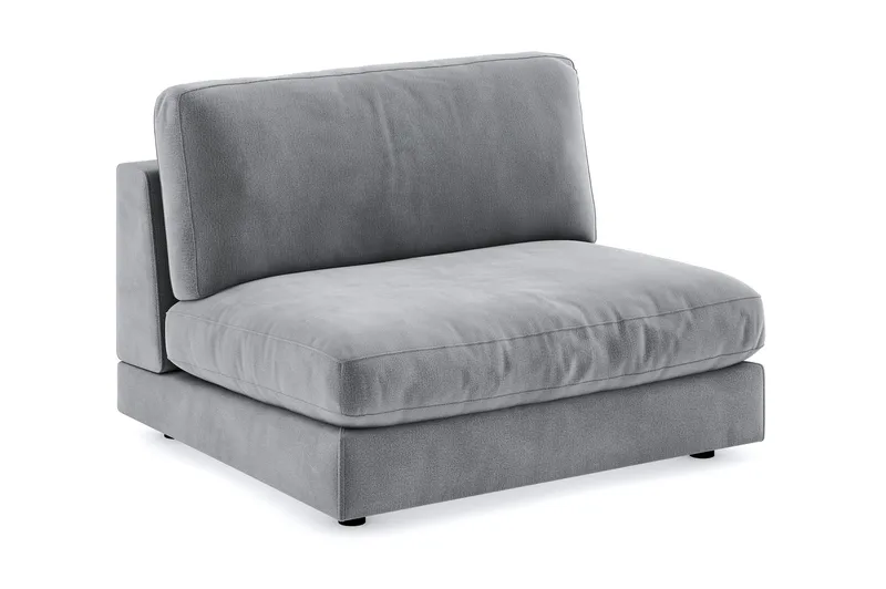 Arken 2-istuttava Keskimoduuli Sametilla 120 cm leveä - Vaaleanharmaa - Huonekalut - Sohva - Moduulisohva