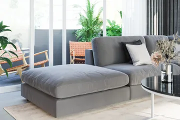 Arken 2-istuttava Keskimoduuli Sametilla 120 cm leveä - Vaaleanharmaa - Huonekalut - Sohva - Moduulisohva