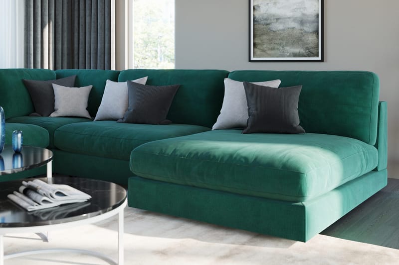 Arken 2-istuttava Keskimoduuli Sametilla 120 cm leveä - Vihreä - Huonekalut - Sohva - Moduulisohva