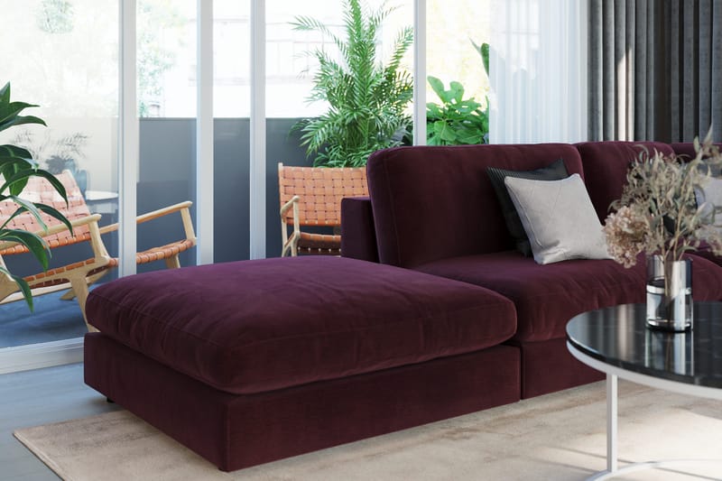 Arken 2-istuttava Keskimoduuli Sametilla 120 cm leveä - Violetti - Huonekalut - Sohva - Moduulisohva