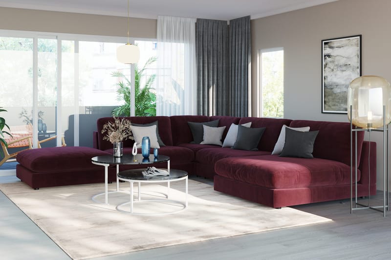 Arken 2-istuttava Keskimoduuli Sametilla 120 cm leveä - Violetti - Huonekalut - Sohva - Moduulisohva