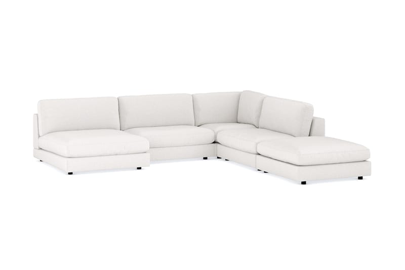 Arken 6-istuttava Käännettävä L-muotoinen Modulaarikulmasohva Divaanilla + Rahi Bouclélla - Valkoinen - Huonekalut - Sohva - Moduulisohva - Moduulisohvakokonaisuus