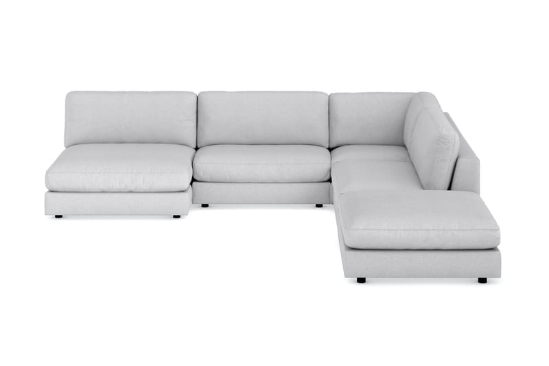 Arken 6-istuttava Käännettävä L-muotoinen Modulaarikulmasohva Divaanilla + Rahi Kankaalla, Vaaleanharmaa