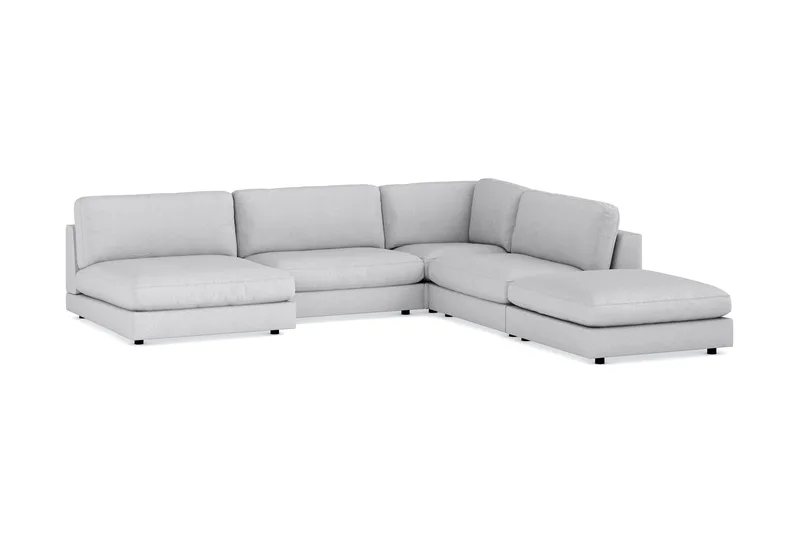 Arken 6-istuttava Käännettävä L-muotoinen Modulaarikulmasohva Divaanilla + Rahi Kankaalla - Vaaleanharmaa - Huonekalut - Sohva - Moduulisohva - Moduulisohvakokonaisuus