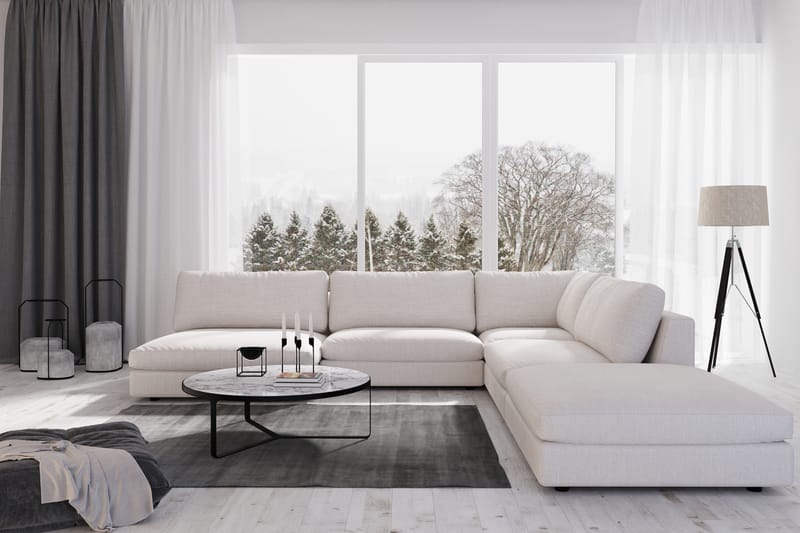 Arken 6-istuttava Käännettävä L-muotoinen Modulaarikulmasohva Divaanilla + Rahi Kankaalla - Vaaleanharmaa - Huonekalut - Sohva - Moduulisohva