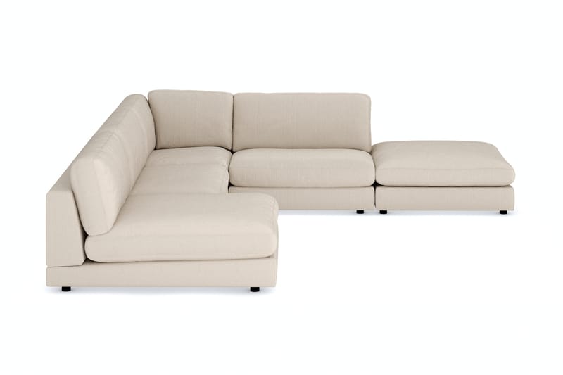 Arken 6-istuttava Käännettävä L-muotoinen Modulaarikulmasohva Divaanilla + Rahi Manchesterekankaalla - Beige - Huonekalut - Sohva - Moduulisohva