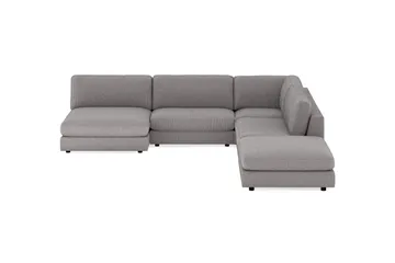 Arken 6-istuttava Käännettävä L-muotoinen Modulaarikulmasohva Divaanilla + Rahi Manchesterekankaalla