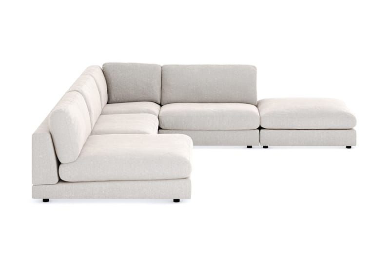 Arken 6-istuttava Käännettävä L-muotoinen Modulaarikulmasohva Divaanilla + Rahi Sametilla - Kermanvalkoinen - Huonekalut - Sohva - Moduulisohva - Moduulisohvakokonaisuus