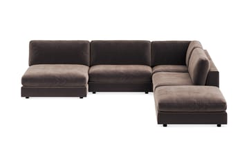 Arken 6-istuttava Käännettävä L-muotoinen Modulaarikulmasohva Divaanilla + Rahi Sametilla