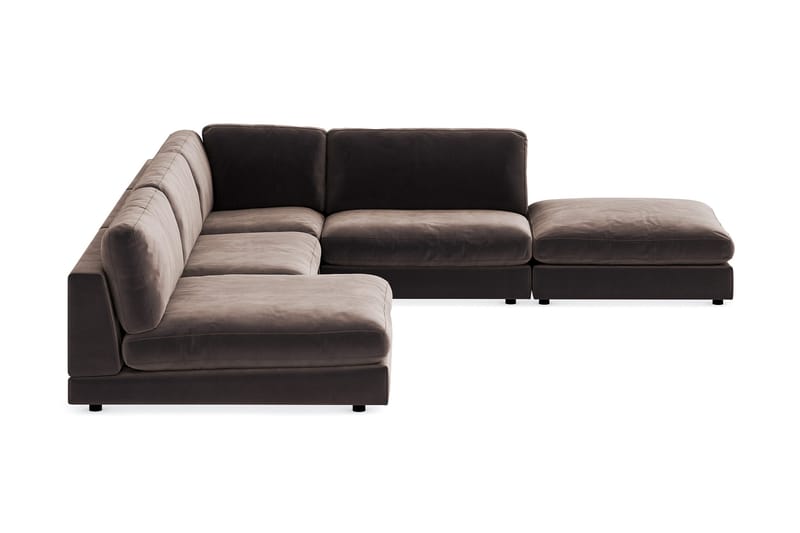 Arken 6-istuttava Käännettävä L-muotoinen Modulaarikulmasohva Divaanilla + Rahi Sametilla - Ruskea - Huonekalut - Sohva - Moduulisohva - Moduulisohvakokonaisuus