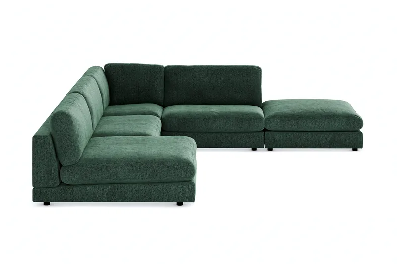 Arken 6-istuttava Käännettävä L-muotoinen Modulaarikulmasohva Divaanilla + Rahi Sametilla - Tummanvihreä - Huonekalut - Sohva - Moduulisohva - Moduulisohvakokonaisuus