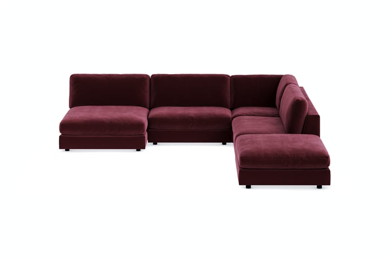 Arken 6-istuttava Käännettävä L-muotoinen Modulaarikulmasohva Divaanilla + Rahi Sametilla - Violetti - Huonekalut - Sohva - Moduulisohva