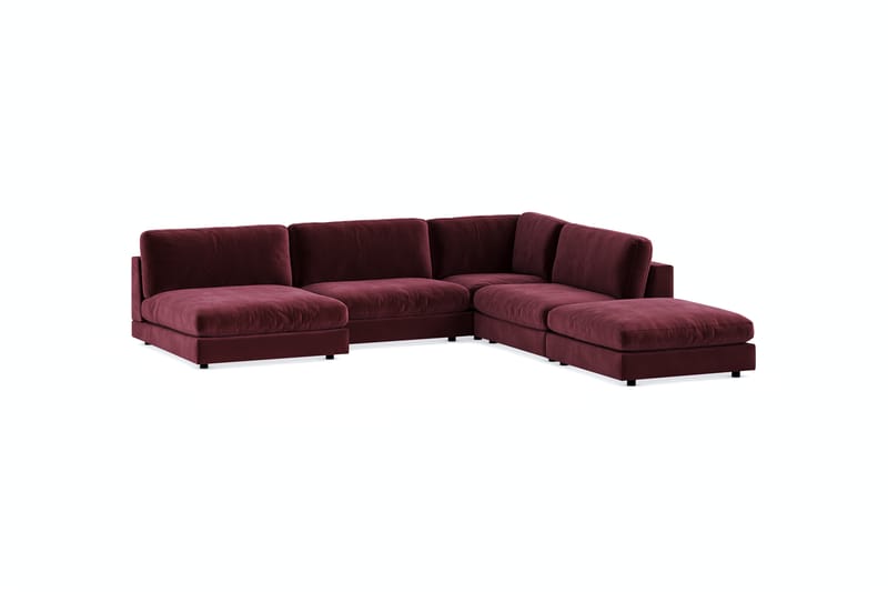 Arken 6-istuttava Käännettävä L-muotoinen Modulaarikulmasohva Divaanilla + Rahi Sametilla - Violetti - Huonekalut - Sohva - Moduulisohva