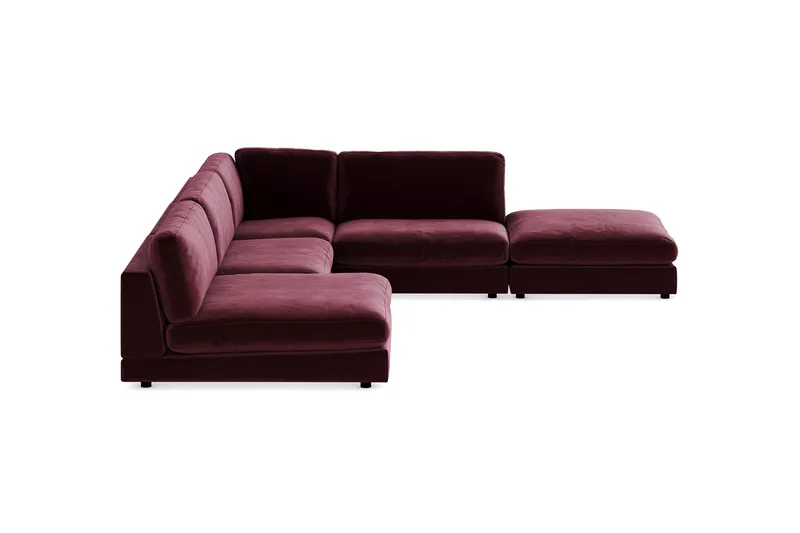 Arken 6-istuttava Käännettävä L-muotoinen Modulaarikulmasohva Divaanilla + Rahi Sametilla - Violetti - Huonekalut - Sohva - Moduulisohva - Moduulisohvakokonaisuus