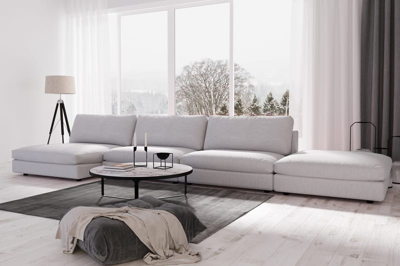 Arken 6-istuttava Käännettävä U-muotoinen Modulaarisohva Divaanilla + Rahi Kankaalla - Harmaa - Huonekalut - Sohva - Moduulisohva - Moduulisohvakokonaisuus