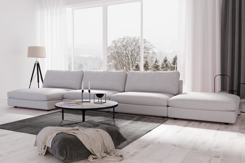 Arken 6-istuttava Käännettävä U-muotoinen Modulaarisohva Divaanilla + Rahi Kankaalla - Harmaa - Huonekalut - Sohva - Moduulisohva