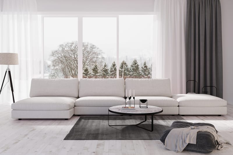 Arken 6-istuttava Käännettävä U-muotoinen Modulaarisohva Divaanilla + Rahi Kankaalla - Vaaleanharmaa - Huonekalut - Sohva - Moduulisohva - Moduulisohvakokonaisuus