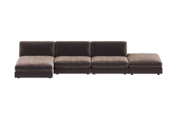 Arken 6-istuttava Käännettävä U-muotoinen Modulaarisohva Divaanilla + Rahi Sametilla