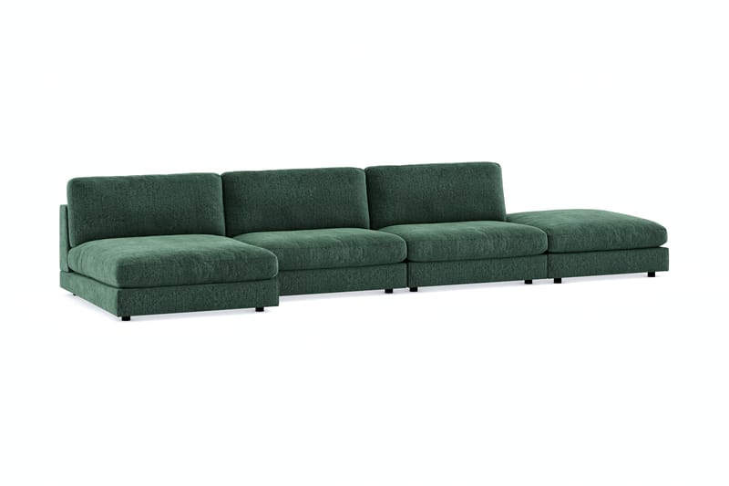 Arken 6-istuttava Käännettävä U-muotoinen Modulaarisohva Divaanilla + Rahi Sametilla - Tummanvihreä - Huonekalut - Sohva - Moduulisohva