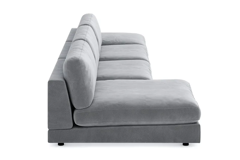 Arken 6-istuttava Käännettävä U-muotoinen Modulaarisohva Divaanilla + Rahi Sametilla - Vaaleanharmaa - Huonekalut - Sohva - Moduulisohva - Moduulisohvakokonaisuus