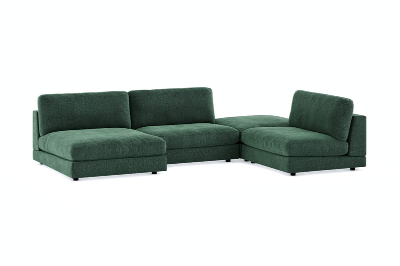 Arken 6-istuttava U-muotoinen Modulaarisohva + Rahi Sametilla - Tummanvihreä - Huonekalut - Sohva - Moduulisohva