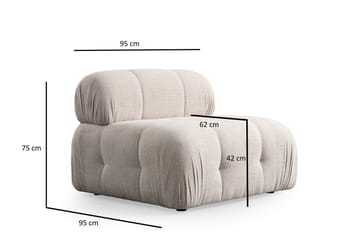 Belgin Keskusmoduuli 95 cm - Kermainen - Huonekalut - Sohva - Moduulisohva