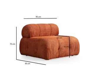 Belgin Keskusmoduuli 95 cm - Oranssi - Huonekalut - Sohva - Moduulisohva
