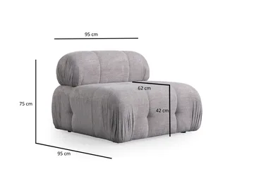 Belgin Keskusmoduuli 95 cm - Vaaleanharmaa - Huonekalut - Sohva - Moduulisohva
