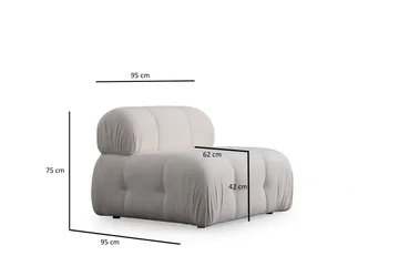 Belgin Keskusmoduuli 95 cm - Valkoinen - Huonekalut - Sohva - Moduulisohva