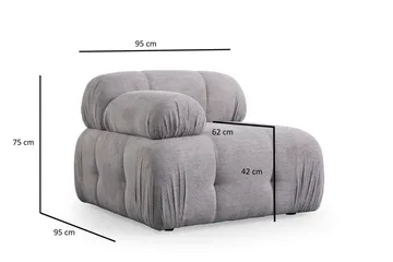 Belgin Oikeamoduuli 95 cm - Vaaleanharmaa - Huonekalut - Sohva - Moduulisohva - Muut moduulisohvan moduulit