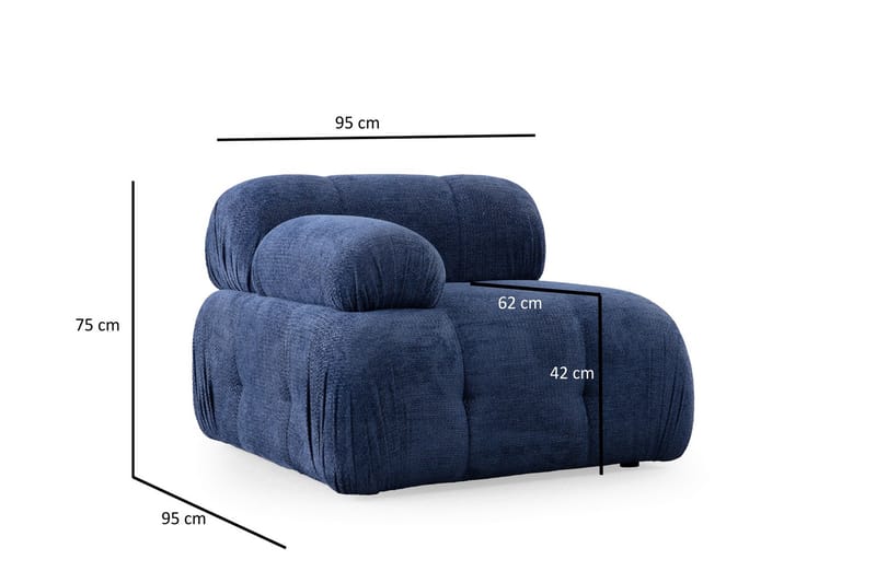Bengul Vasenmoduuli 95 cm - Sininen - Huonekalut - Sohva - Moduulisohva - Muut moduulisohvan moduulit