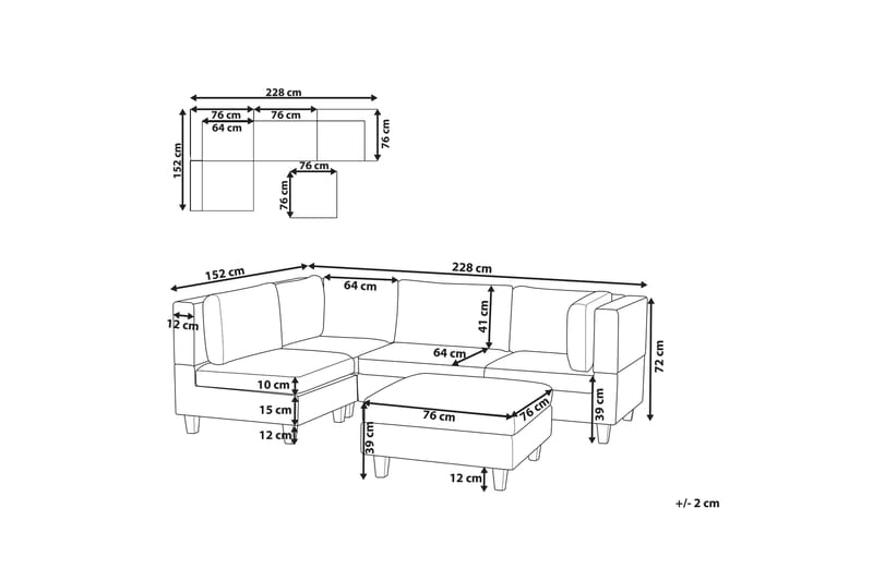 Buck Modulaarisohva 4-istuttava - Harmaa - Huonekalut - Sohva - Moduulisohva