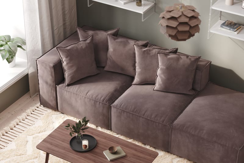 Cubo 1-istuttava Keskimoduuli Sametti 80 cm leveä - Tummanharmaa - Huonekalut - Sohva - Moduulisohva