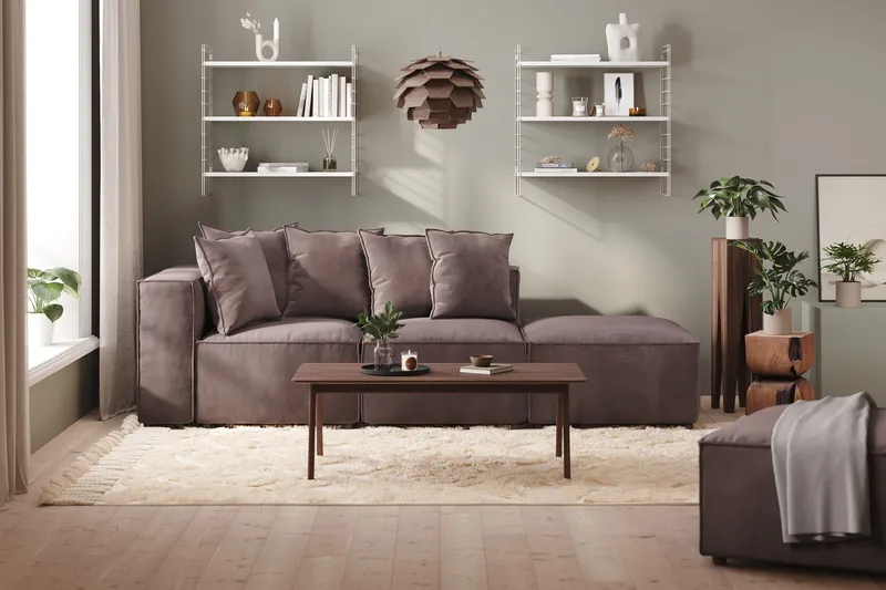 Cubo 1-istuttava Keskimoduuli Sametti 80 cm leveä - Tummanharmaa - Huonekalut - Sohva - Moduulisohva