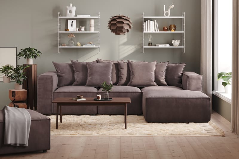 Cubo 1-istuttava Oikeanpuoleinen Moduuli Sametti 108 cm leveä - Tummanharmaa - Huonekalut - Sohva - Moduulisohva - Muut moduulisohvan moduulit