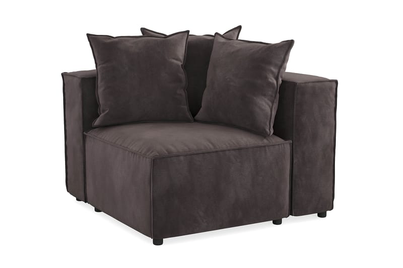 Cubo 1-istuttava Oikeanpuoleinen Moduuli Sametti 108 cm leveä - Tummanharmaa - Huonekalut - Sohva - Moduulisohva - Muut moduulisohvan moduulit