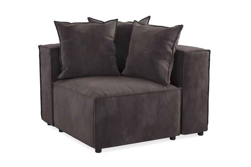 Cubo 1-istuttava Oikeanpuoleinen Moduuli Sametti 108 cm leveä - Tummanharmaa - Huonekalut - Sohva - Moduulisohva - Muut moduulisohvan moduulit