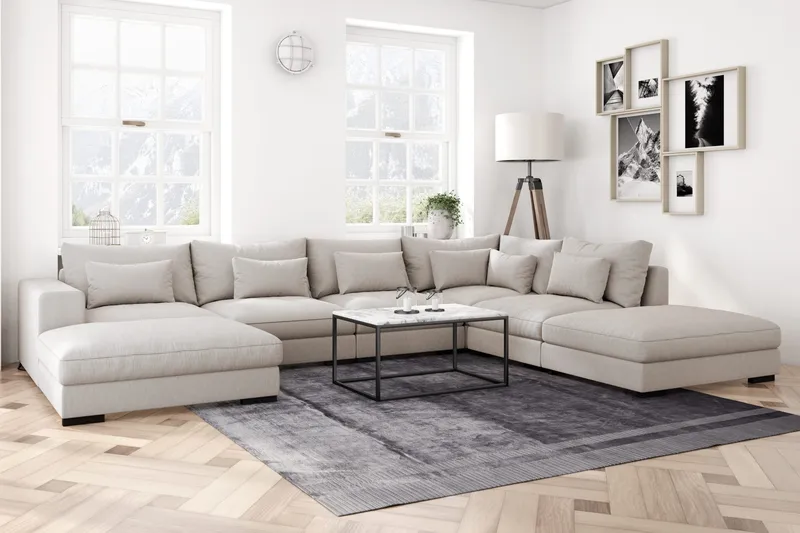 Dubai 1-istuttava erittäin syvä kulmamoduuli moduulisohvalle kangasta - Beige - Huonekalut - Sohva - Moduulisohva - Kulmamoduuli