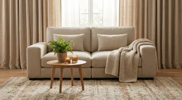 Dubai 2-istuttava sohva extra syvä chenille-kankaalla - Beige - Huonekalut - Sohva - Moduulisohva