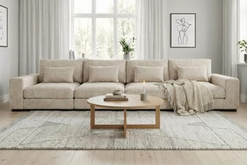 Dubai 4-istuttava sohva extra syvä chenille-kankaalla - Beige - Huonekalut - Sohva - Moduulisohva