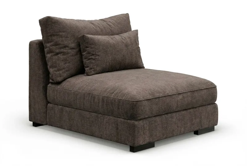 Dubai-keskimoduuli kankaalla extra syvä - Tummanruskea - Huonekalut - Sohva - Moduulisohva