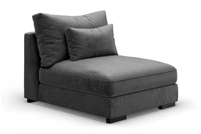 Dubai-keskimoduuli sametti, extra syvä - Tummanharmaa - Huonekalut - Sohva - Moduulisohva