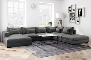 Dubai-kulmamoduuli sametti, extra syvä - Tummanharmaa - Huonekalut - Sohva - Moduulisohva - Kulmamoduuli