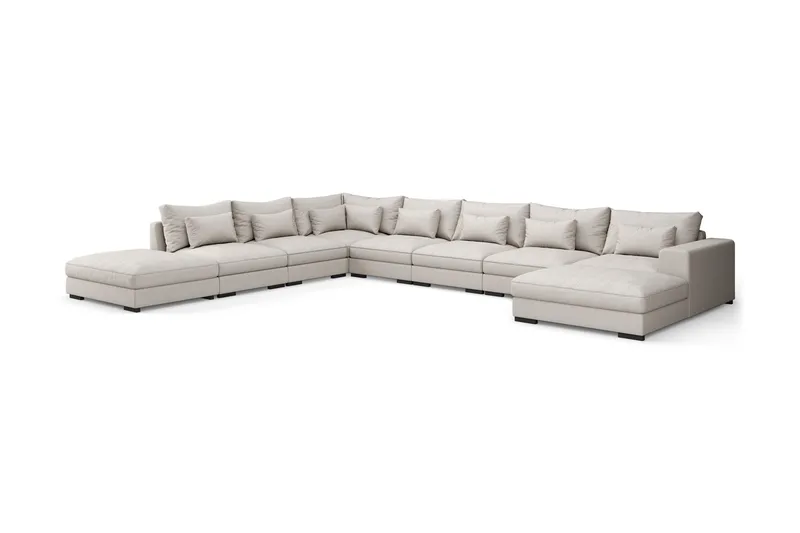 Dubai suuri U-moduulisohva, muunneltava, divaani oikea, erikoissyvä - Vaalea / Beige - Huonekalut - Sohva - Moduulisohva - Moduulisohvakokonaisuus