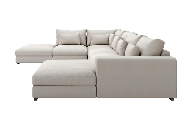 Dubai suuri U-moduulisohva divaanilla oikea, 432 cm, erikoissyvä - Beige - Huonekalut - Sohva - Moduulisohva - Moduulisohvakokonaisuus