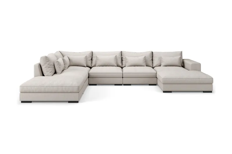 Dubai suuri U-moduulisohva divaanilla oikea, 432 cm, erikoissyvä - Beige - Huonekalut - Sohva - Moduulisohva - Moduulisohvakokonaisuus