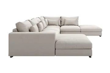 Dubai suuri U-moduulisohva divaanilla vasen, 432 cm, erikoissyvä - Beige - Huonekalut - Sohva - Moduulisohva - Moduulisohvakokonaisuus